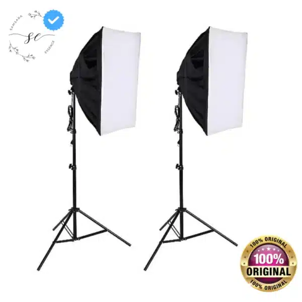 Softbox 50x70cm com Tripé de 2m e Lâmpada de LED – Kit Completo para Iluminação Profissional