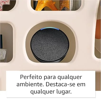 Echo Pop | Smart Speaker Compacto com Som Potente e Alexa Integrada | Cor preto - Imagem 4